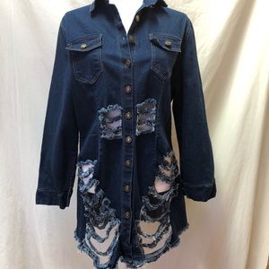 Distressed Bodycon Jean Dress Blue (See Below)